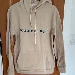 Beige Hoodie with Inspirational Text